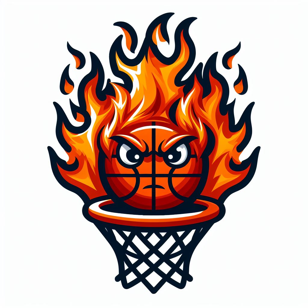 Flaming Basketball Net Logo